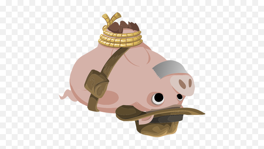 Vector Illustration Of Pig Upside Down - Hog Tie Pig Emoji,Roller Skate Emoji