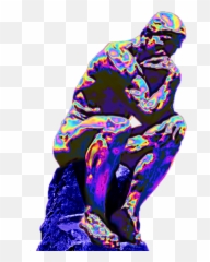 thethinker sculpture vaporwave Sticker by Dinaaaaaah - Sketch Emoji