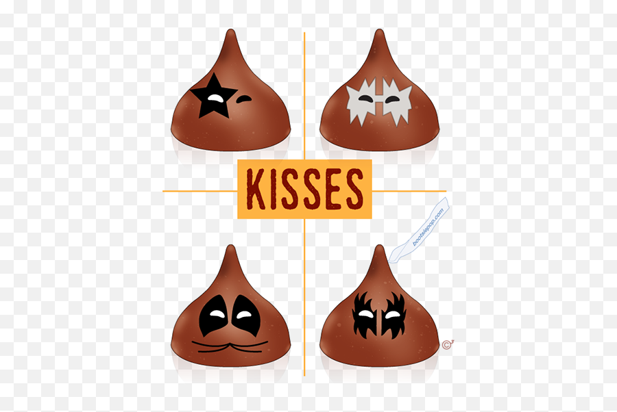 Music Rock Roll Demon - Chocolate Kiss And Kiss Band Emoji,Hershey Kiss Emoji