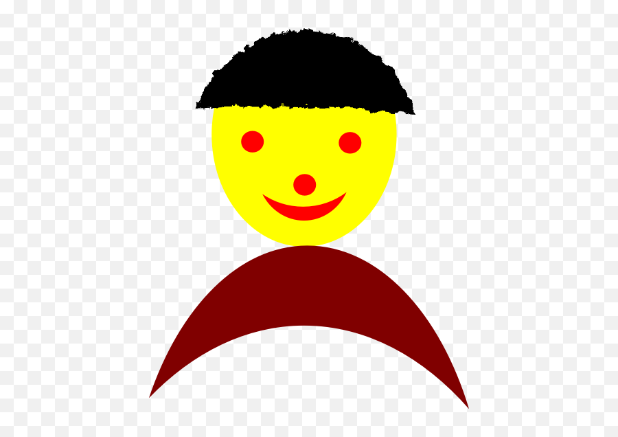 Simple Drawing Of A Face With Black Hair - Clip Art Emoji,Thinking Emoticon