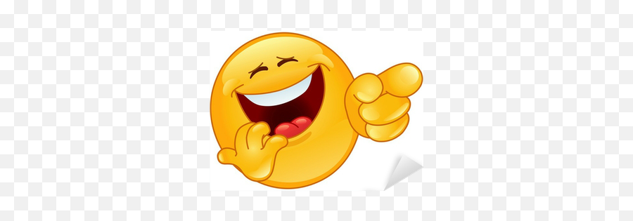 Laughing And Pointing Emoticon Sticker - Laughing Emoji,Emoticon Stickers