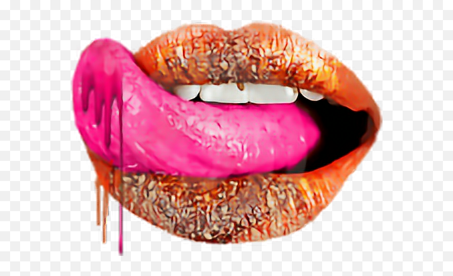 Tongue Lick Licking Lips Mouth Lipstick - Glitter Lips Png Transparent Emoji,Emoji Licking Lips