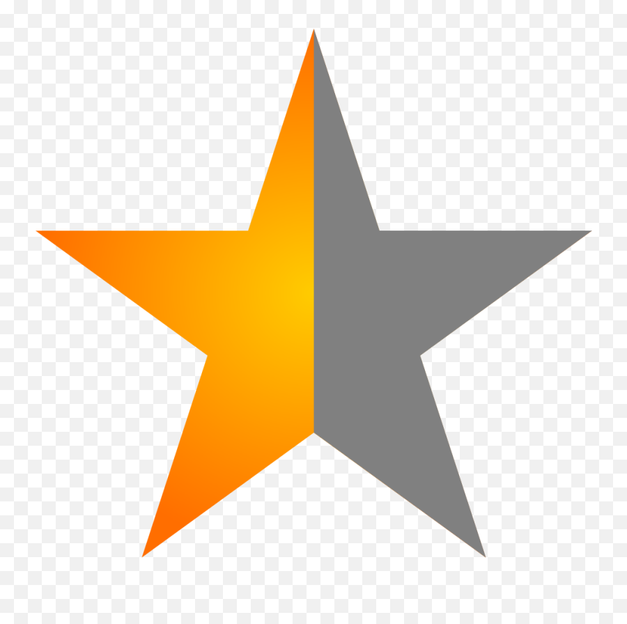 Star Half - Orange Star Png Emoji,Kiss Emoji