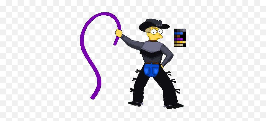 Smithers The Gay Cowboy Xd Pixeljoint - Clip Art Library Smithers Cowboy Png Emoji,Whip Emoticon