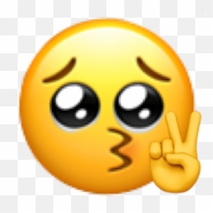 Collection Of Free - Sad Peace Sign Emoji,Duh Emoticons