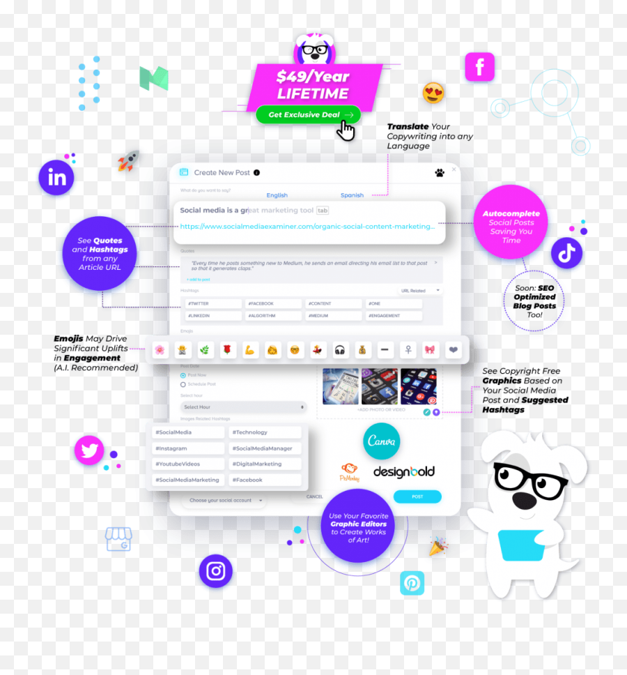 Social Media Management Powered By Ai Save 10 Hours A - Web Page Emoji,Emoji Game Level 25