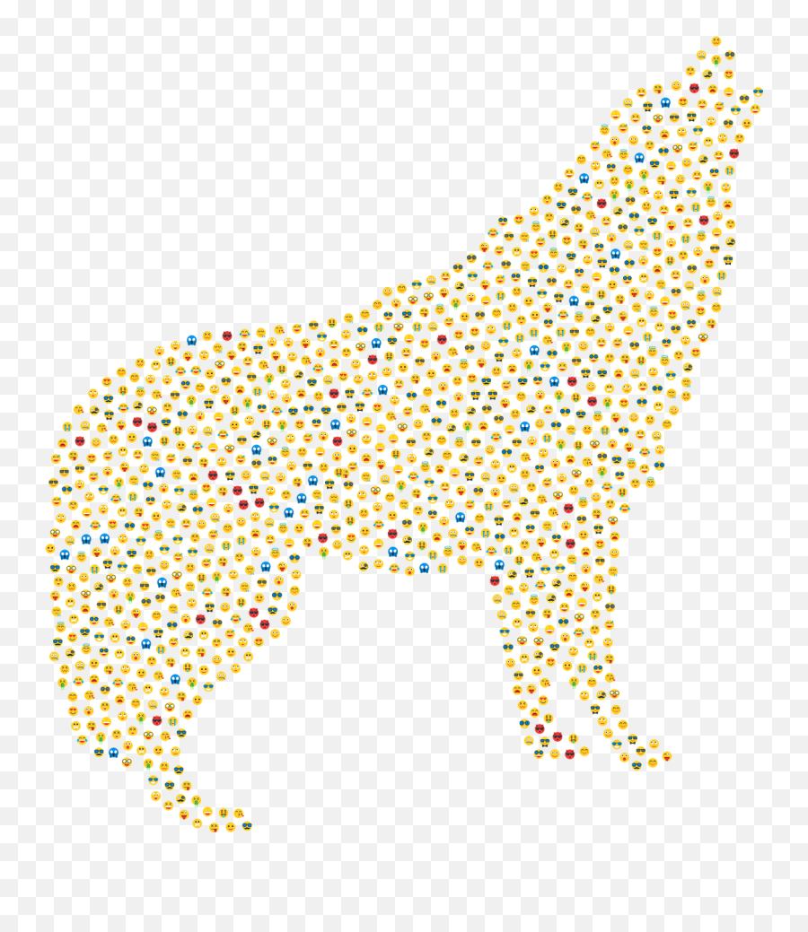 Wolf Emoji Emoticons - Points Pattern,Wolf Emoji Png