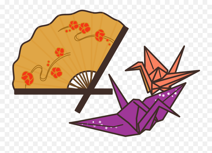Hand And Fan Origami Clipart - Origami Clipart Emoji,Origami Emoji