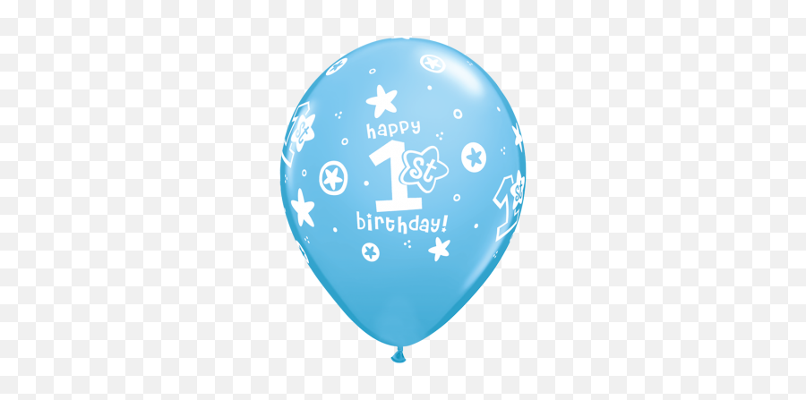 11u0027u0027 Balloon - 1st Birthday Circle Stars Boy 50 1st Birthday Balloon Transparent Emoji,Birthday Balloon Emoji