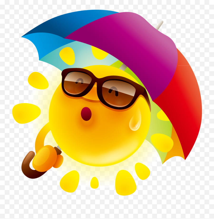 Mq Sun Umbrella Emoji Emojis - Cute Sun With Umbrella Clipart,Umbrella Emoji