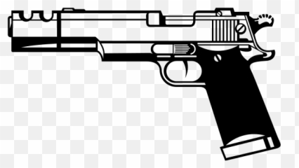 Silhouette Gun - Clipart Black And White Emoji
