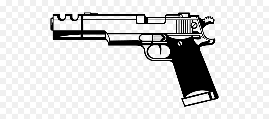 Silhouette Gun - Gun Clipart Black And White Emoji,Emoji Blow Kiss