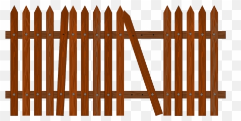 Fencing Clipart Brown Fence Fencing - Broken Fence Clipart Emoji,Fencing Emoji