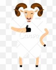 Ram Thumbs Up And Winks Emoji - Cartoon