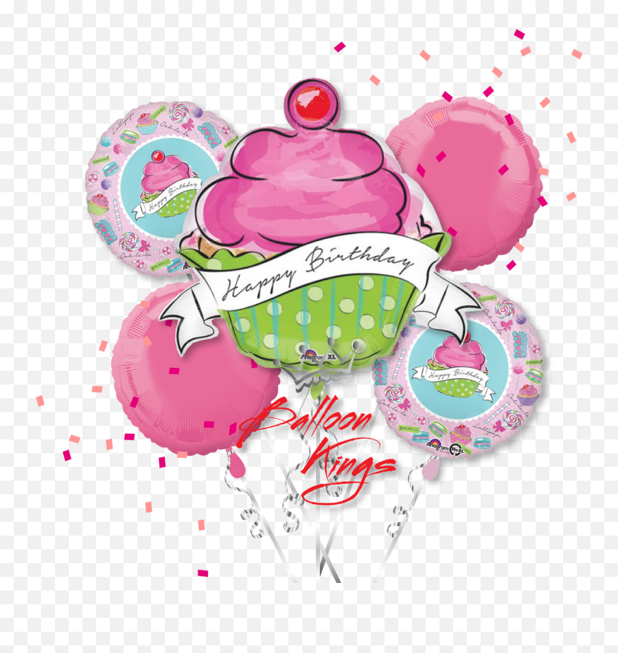 Cupcake Happy Birthday Bouquet - Birthday Emoji,Birthday Balloon Emoji