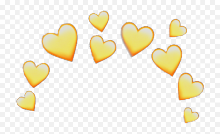 Download Yellow Heart Crown Heartcrown Emoji Iphone Random - Heart Emoji Crown Transparent Background,Yellow Heart Emoji