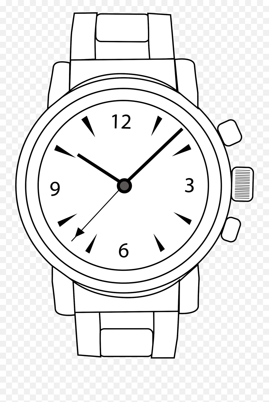 Wrist Watch Line Art - Watch Black And White Clipart Emoji,Roman Numerals Emoji