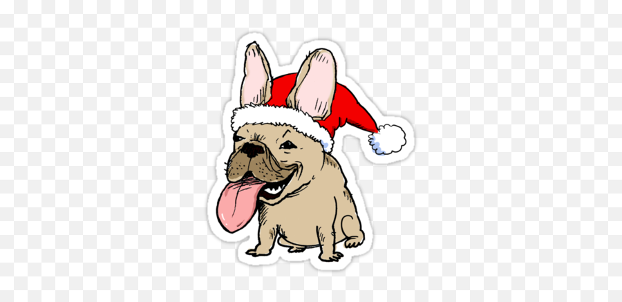 Frenchie Clause Funny French Bulldog - Christmas French Bulldog Drawing Emoji,French Bulldog Emoji