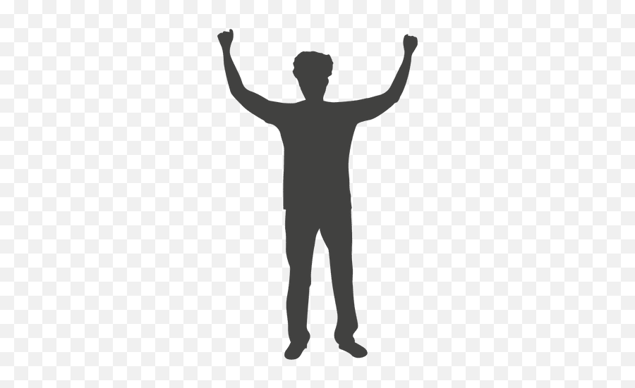Man Raising Hands Silhouette 1 - Man Raising Hands Silhouette Emoji,Raising Hands Emoji