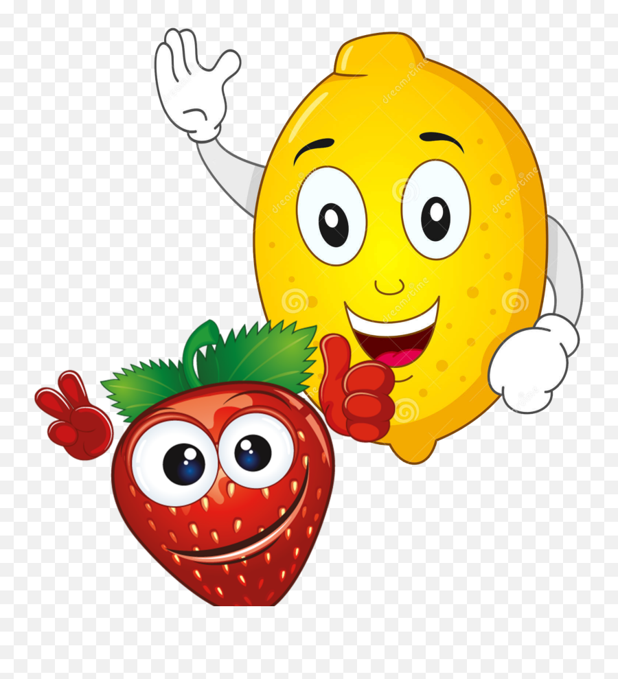 Mq Lemon Strawberry Cartoon Face - Strawberry Smile Png Emoji,Strawberry Emoticon