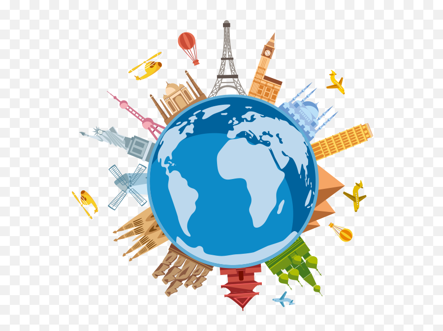 Traveler Vector Travel Globe Picture - Travel The World Clipart Emoji,Girl Magnifying Glass Globe Emoji