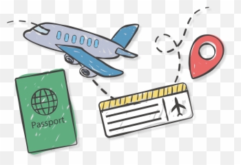 Download Abroad Painted Travel Hand Airline Passport - Png Emoji