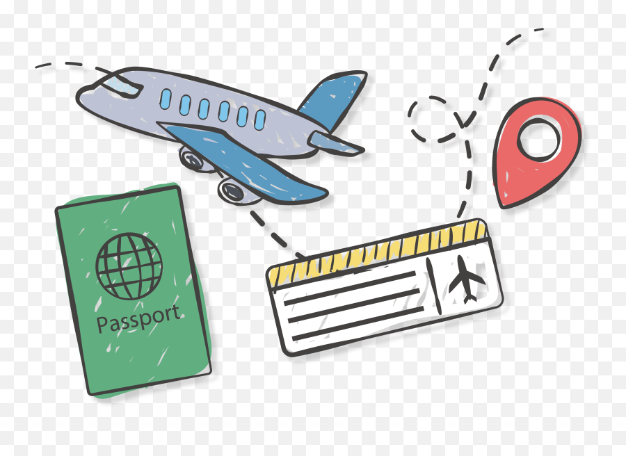 Download Abroad Painted Travel Hand Airline Passport - Travel Png Emoji,Airplane Emoticon