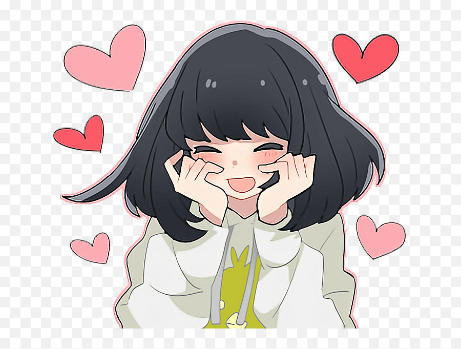 Cute Kawaii Lovely Anime Blushing - Transparent Blushing Anime Girl Png Emoji,Blushing Girl Emoji