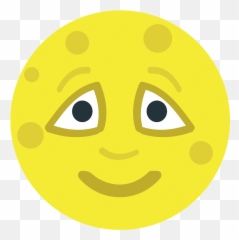 Full Moon Face Emoji Clipart - Chocado Fundo Preto