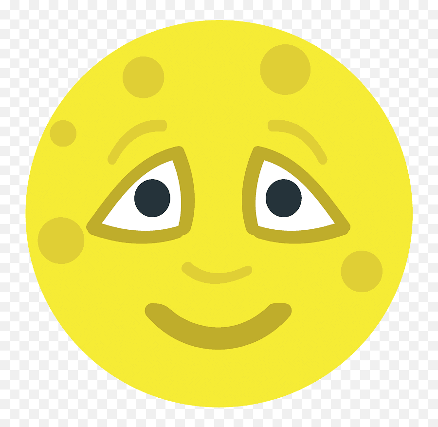 Full Moon Face Emoji Clipart - Emoji Chocado Fundo Preto,Moon Face Emoji
