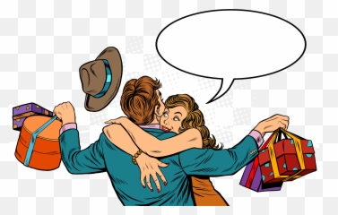 Hug Clipart Intimacy - Man Hugging Women Cartoon Png Cartoon Man And Woman Huging Emoji,Bear Hug Emoji