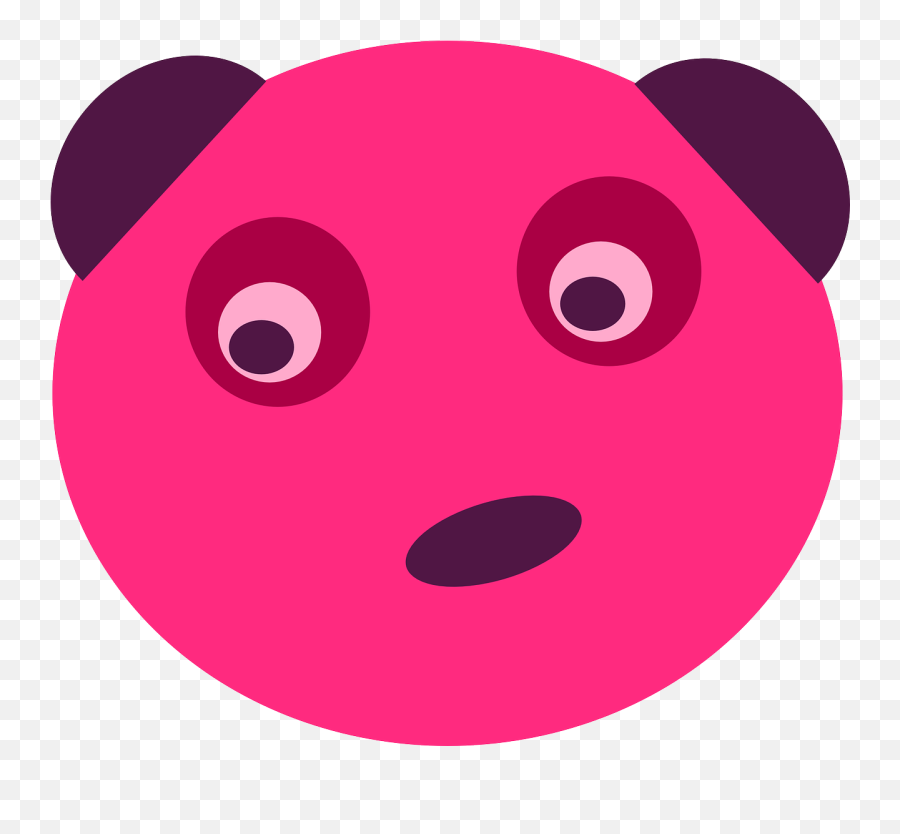 Bear Pink Panda Animal Face - Panda Face Pink Emoji,Bear Emoticon