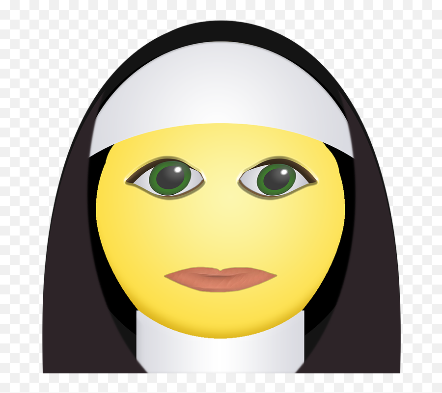 Nun Smiley - Nun Smiley Emoji,Eyebrow Emoticon