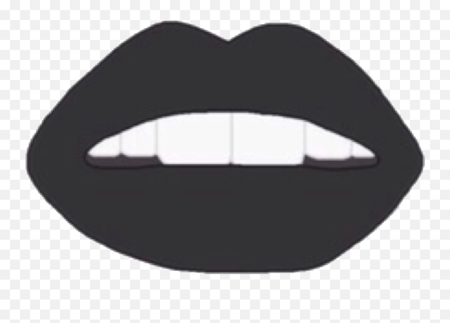 Lips Mouth Teeth Black Blacklips Dark Emoji,Black Lips Emoji