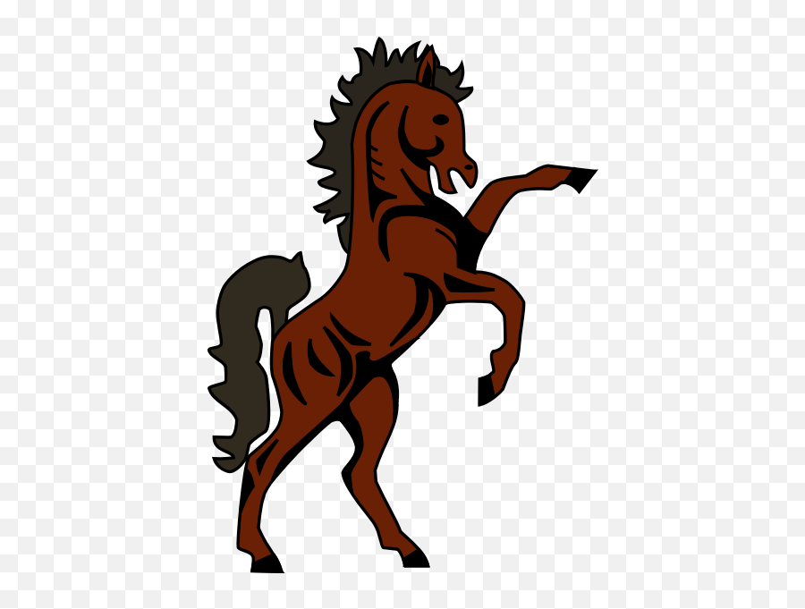 Brown Climbing Horse - Lesotho Coat Of Arms Horse Emoji,Man And Horse Emoji