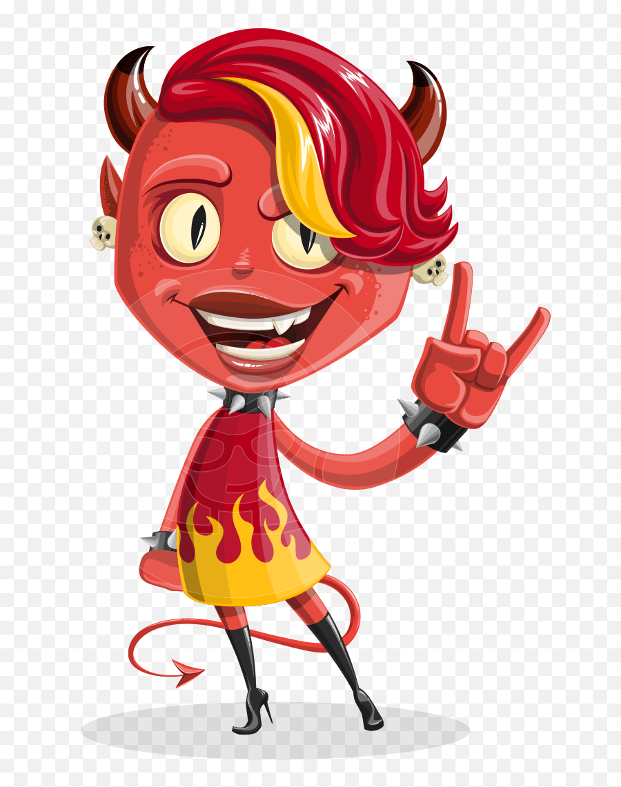 Demon Clipart Female Devil Demon Female Devil Transparent - Cartoon Devil Girl Emoji,Imp Emoji
