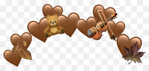 Brown Emoji Heart Hearts Leaf Leafes - Brown Heart Emoji Crown,Teddy Bear Emojis