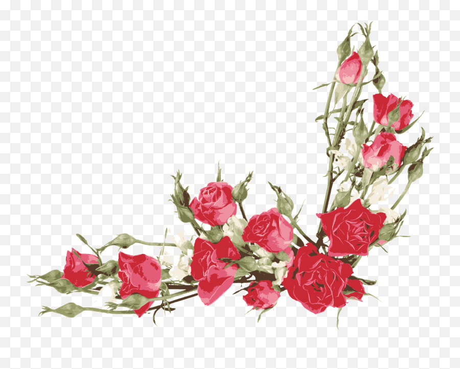 Library Of Flower Bouquet Border Png - Vector Red Flower Png Emoji,Boquet Emoji