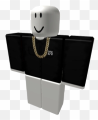 Black Hoodie w Gold Chain - Roblox Bear Mask Shirt Template Emoji