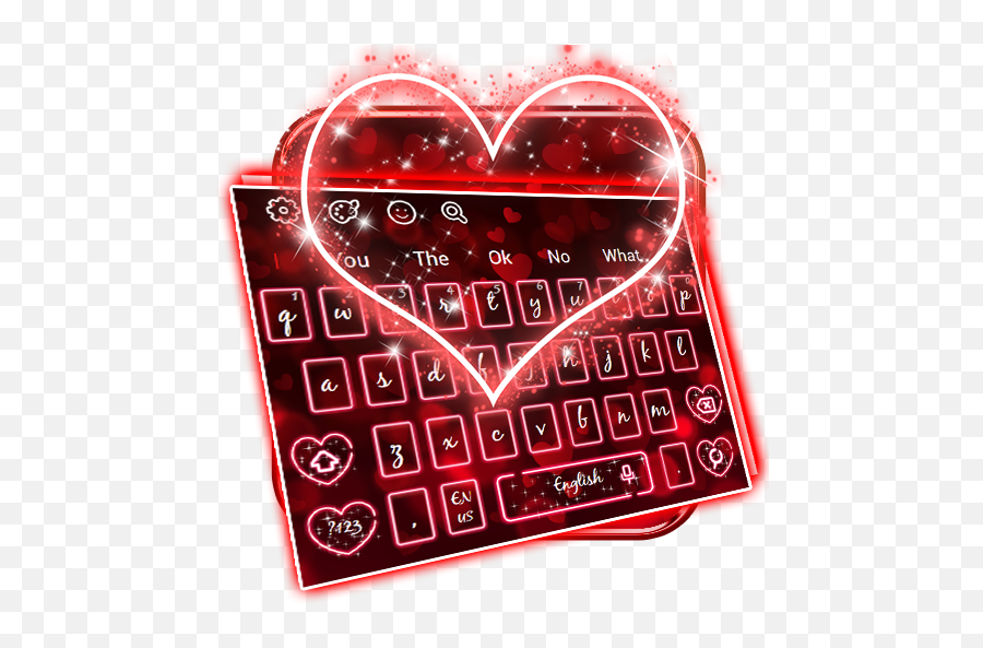 Luminous Heart Keyboard Theme - Girly Emoji,Rainbow Love Emoji Keyboard