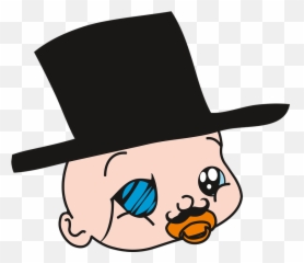 Child Bighead Little Thing Newborn - Bebe De Bigode Desenho Png Emoji