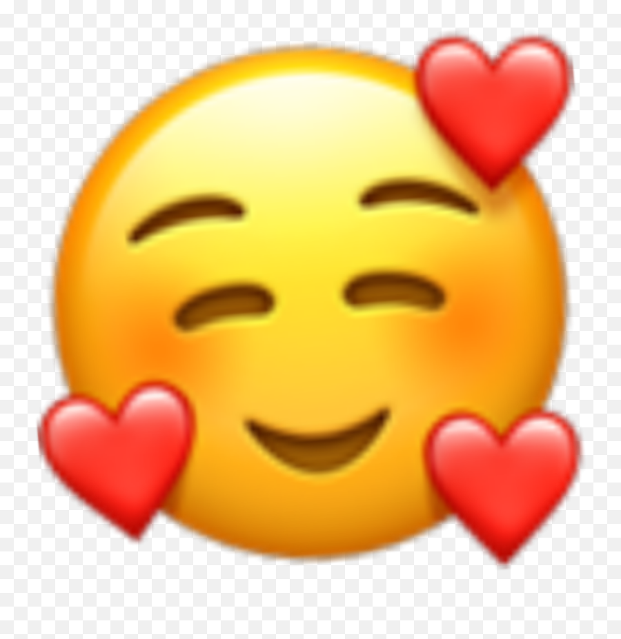 Emoji Emojis Emojisticker Emojiiphone Emojiface Iphone - Emoji With Hearts Around Face,Love Emoji Face