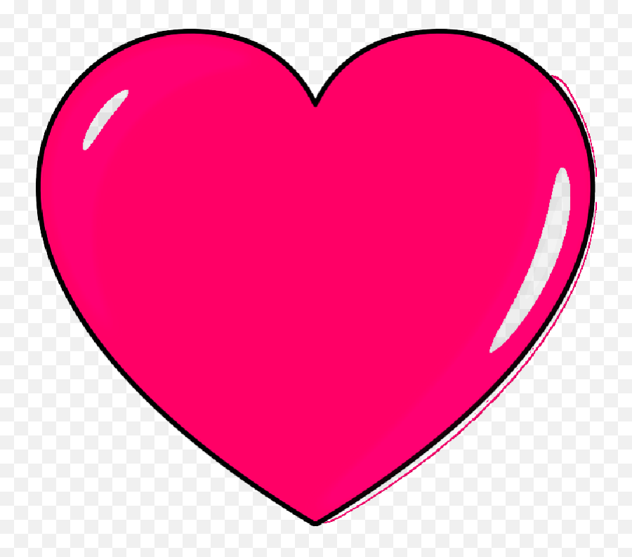 Pink Heart Outline Free Download On Clipartmag - Heart Clip Art Emoji,Hearth Emoji