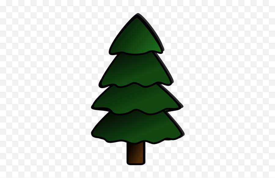 Christmas Tree Colored Vector Drawing - Vector Pine Tree Png Emoji,Emoji Christmas Ornaments