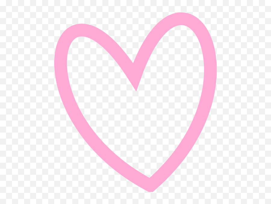 Pink Heart Clipart Outline - Pink Heart Outline Clipart Emoji,Slant Face Emoji