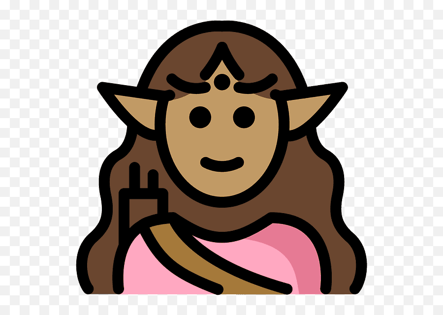 Woman Elf Emoji Clipart - Elfo Emoji,Elf Emoji