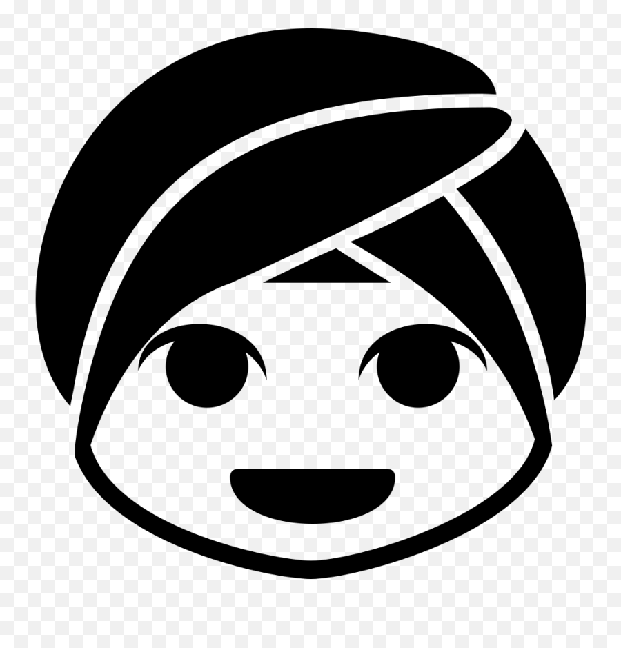 Emojione Bw 1f473 - Clip Art Emoji,Black Person Emoji
