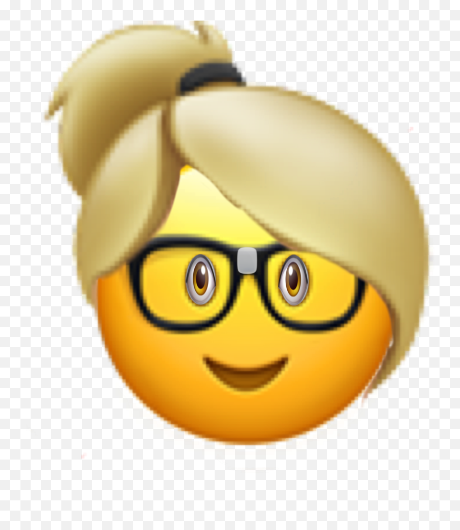 Ipemoji Nerd Sticker - Happy,Ponytail Emoji