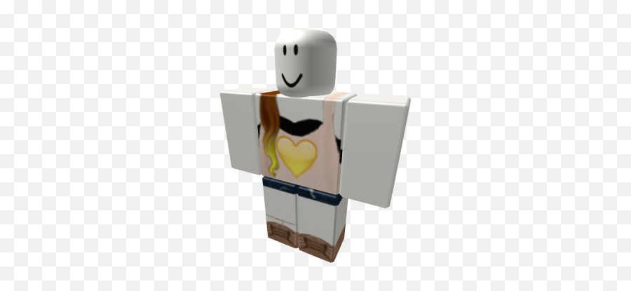 Yellow Heart Emoji Outfit With Brown Ombre Hair - Roblox Anime Girl Clothes,Yellow Heart Emoji