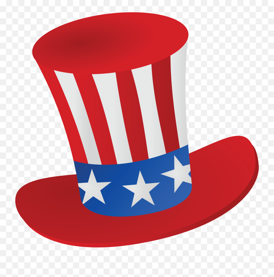 Free Clipart Of A Patriotic American Top Hat - Independence Day Clip Art Emoji,Top Hat Emoji